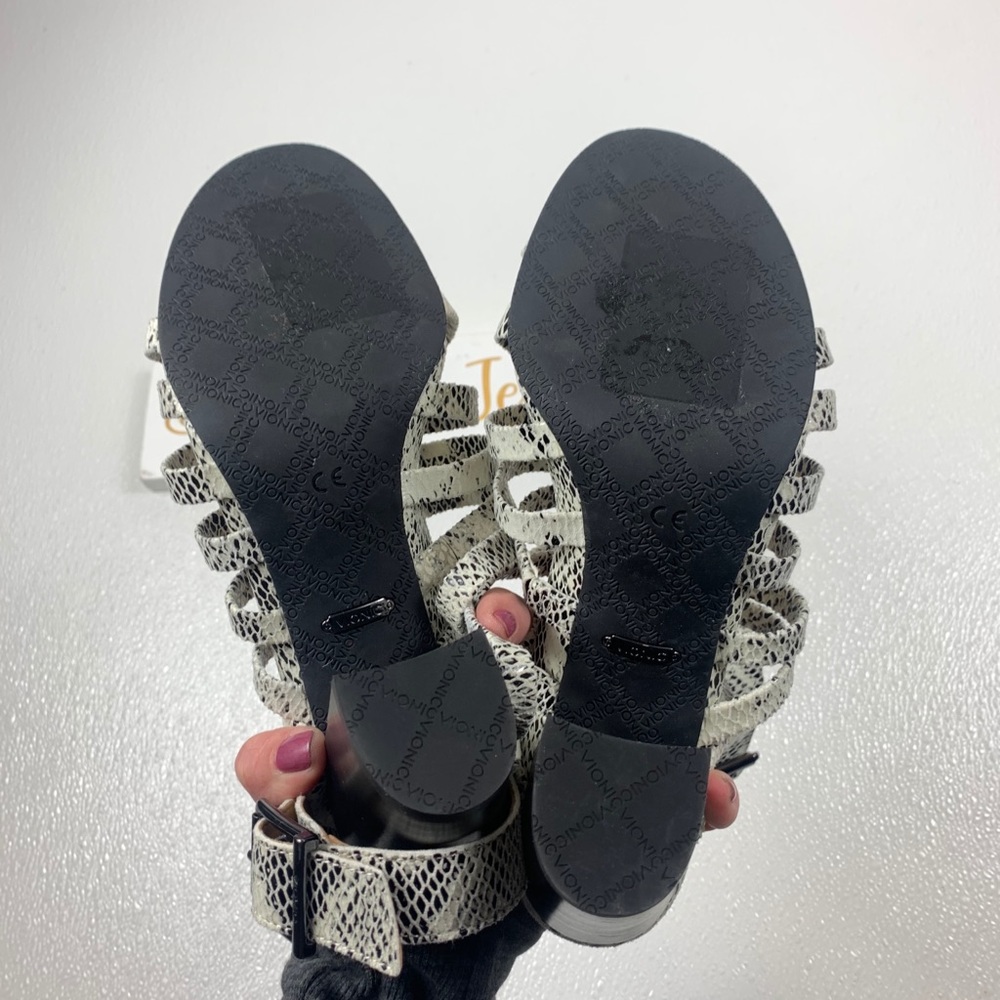 Vionic Sami Caged Block Heel Sandals Snake Nwot - image 5